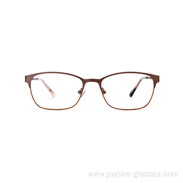 Top Quality Women Cat Eye Half Rimless Metal Optical Eyewear Frames